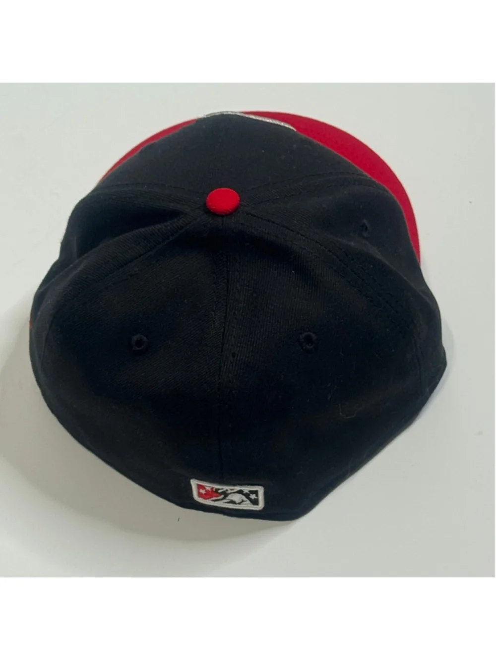 New Era 59FIFTY MiLB Fitted Hat Black Red Size 7 1/4 Baseball Cap - Picture 6 of 12